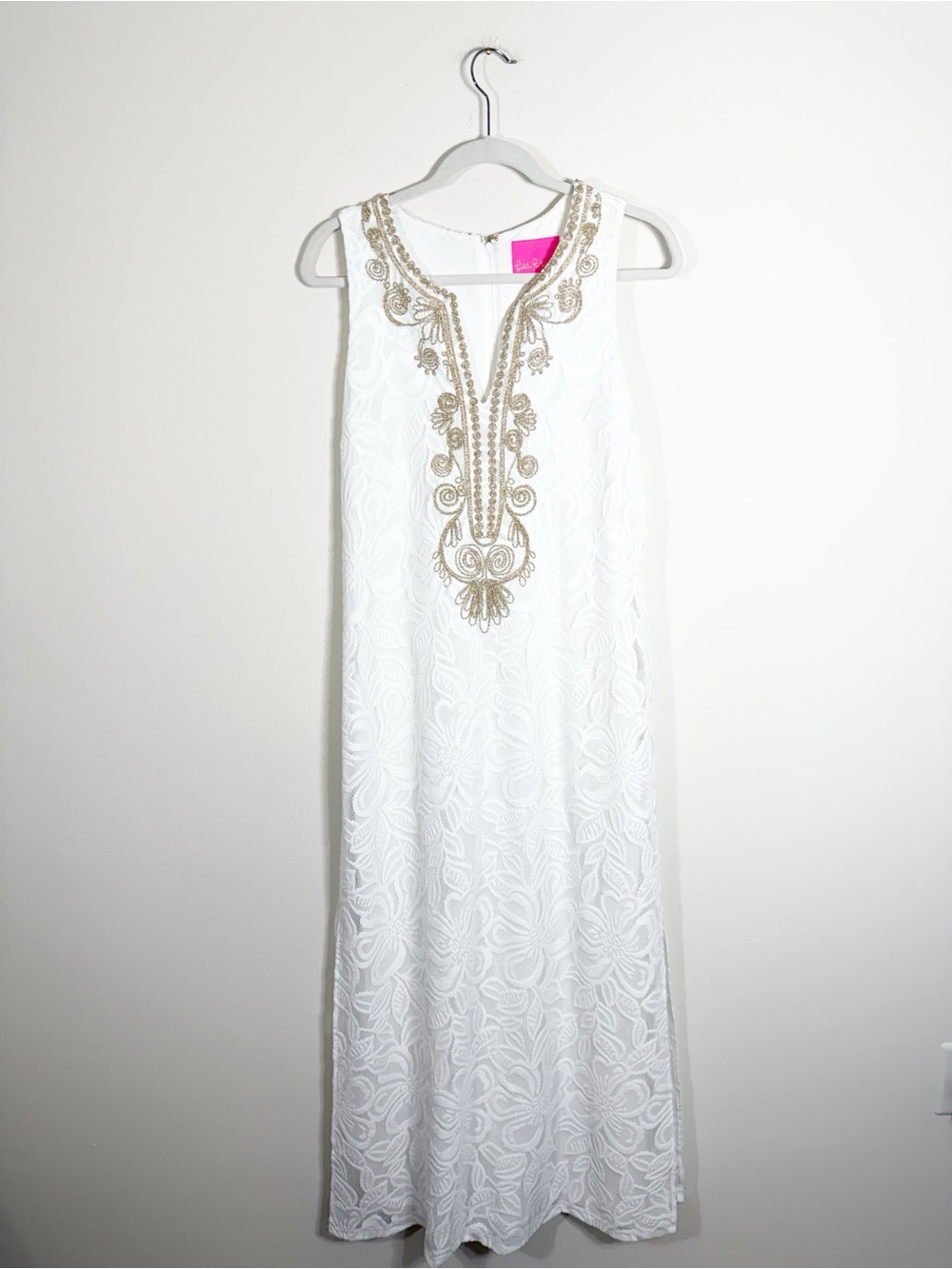 Lilly Pulitzer Carlotta Maxi Dress In Resort White Wildflower Stripe Lace Size 6 - Picture 3 of 7